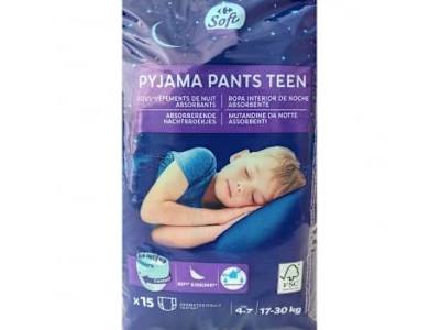 Ropa interior absorbente niño noche Carrefour Soft 4-7 años (17kg-30 kg.) 15 ud.