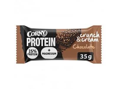 Barrita alta en proteínas de cereales con cacahuetes y cacao Corny Crunch & Cream 35 g.