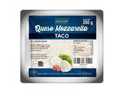 Queso en taco mozzarella Bredam 250 g.