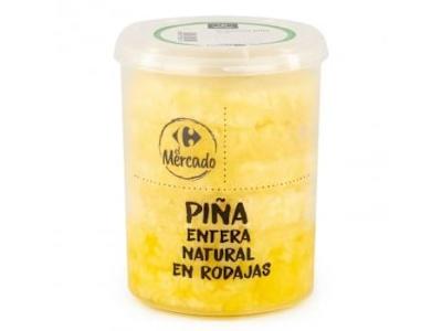 Piña natural en rodajas Carrefour El Mercado vaso de 450 g
