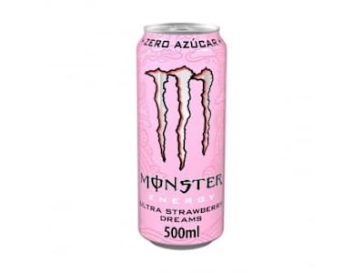 Monster Energy Bebida Energética Ultra Strawberry Dreams  sin azúcar lata 500 ml.