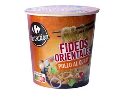 Fideos orientales de pollo al curry Sensation Carrefour 65 g.
