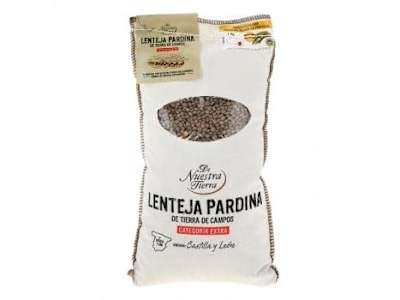 Lenteja pardina categoría extra De Nuestra Tierra 1 kg.