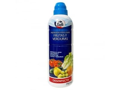 Desinfectante para lavar frutas y verduras Carrefour Soft 750 ml.