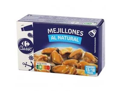 Mejillón al natural 13/18 Classic Carrefour 69 g.