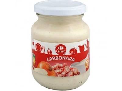 Salsa carbonara Classic Carrefour sin gluten 300 g.