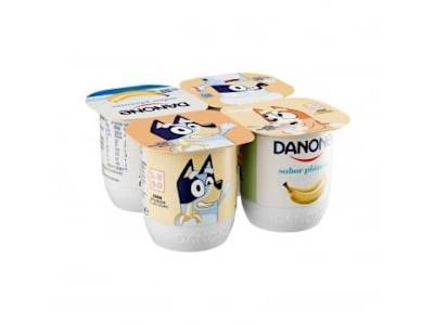 Yogur sabor plátano Danone sin gluten pack de 4 unidades de 120 g.