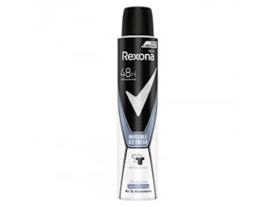 Desodorante en spray antitranspirante invisible Ice Fresh Men Rexona 200 ml.