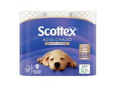 Papel higiénico Acolchado Scottex 9 rollos.