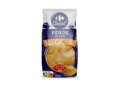 Pasta fideos de maíz Carrefour Classic No gluten 500 g.