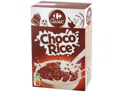 Cereales de arroz inflado Choco Rice Carrefour Classic 500 g.