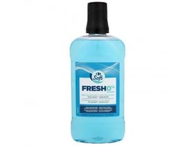 Enjuague bucal fresh 0% alcohol Carrefour Soft 500 ml.