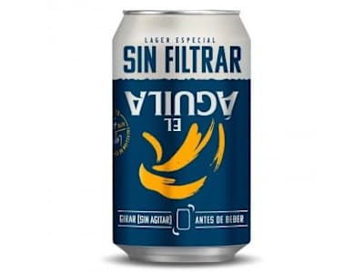 Cerveza El Águila sin filtrar lata 33 cl.