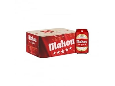 Cerveza Mahou Cinco Estrellas pack 12 latas 33 cl.