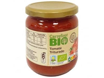Tomate triturado ecologico carrefour bio 330 g.
