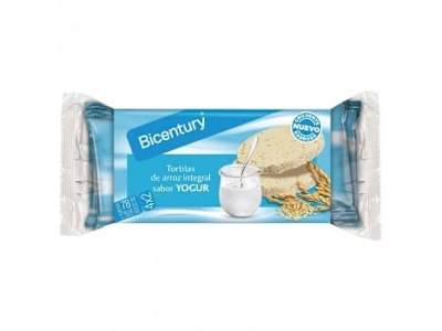 Tortitas de arroz integrales sabor yogur Bicentury 130 g.
