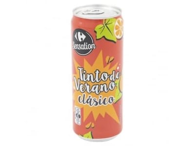 Tinto de verano Carrefour Sensation clasico lata 33 cl.