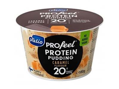Natilla de caramelo alta en proteínas Valio Profeel Protein sin lactosa 180 g.