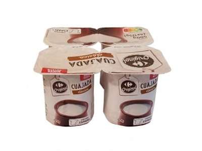 Cuajada natural Carrefour Original pack de 4 unidades de 125 g.