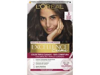 Tinte creme nº 3 Castaño Oscuro L'Oréal Excellence 1 ud.