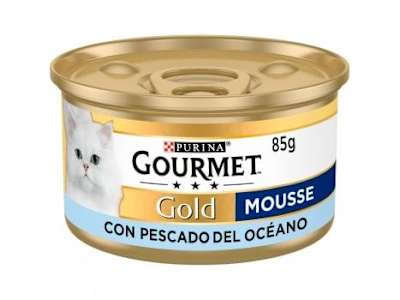 Comida húmeda mousse de pescado del océano para gato adulto Purina Gourmet Gold 85 g.
