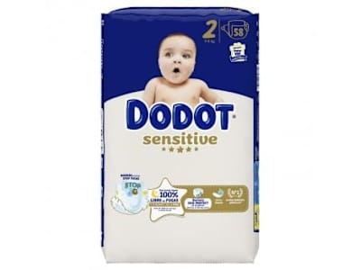 Pañales Dodot Sensitive T2 (4-8 Kg) 58 ud.