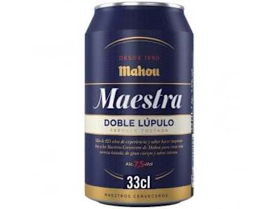 Cerveza tostada Mahou Maestra doble lúpulo lata 33 cl.