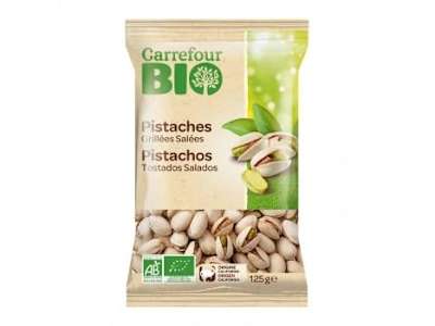 Pistachos tostados y salados ecológicos Carrefour Bio 125 g.