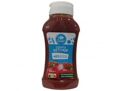 Kétchup light Carrefour envase 540 g.