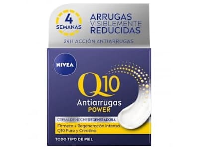 Crema facial de noche con Q10 natural & creatina Q10 Power Antiarrugas + Firmeza Nivea 50 ml.