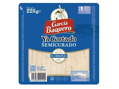 Queso semicurado ya cortado García Baquero cuña 225 g