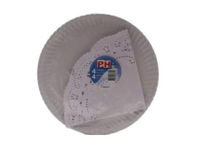 Plato cartón con Rodal papel P&H Blister 4 y 4 uds 27 y 35 cm