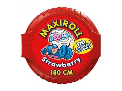 Chicle de fresa MaxiRoll Boomer 56 g.