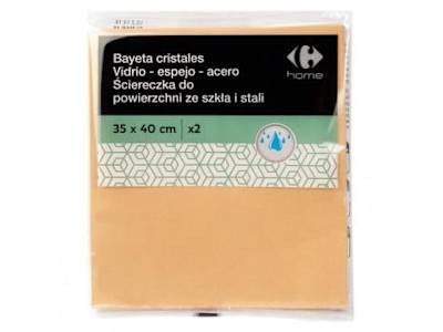 2 Bayetas de cristales  Carrefour   - Beige