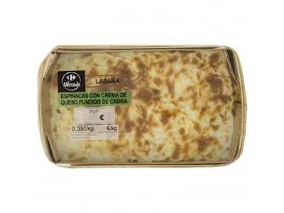 Lasaña de espinacas y crema de queso fundido de cabra El Mercado 350 g
