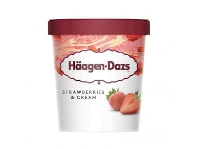 Helado de fresas y crema Häagen Dazs sin gluten 460 ml.