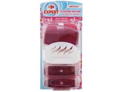 Bloc líquido WC floral antical Carrefour Expert 3 ud.