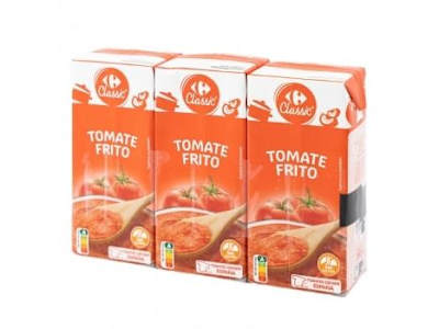 Tomate frito Classic Carrefour pack 3 briks de 390 g.