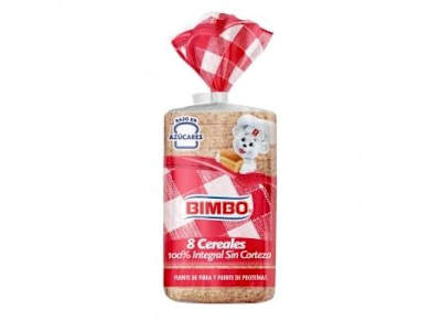 Pan de molde integral sin corteza 8 cereales Bimbo Silueta 450 g.