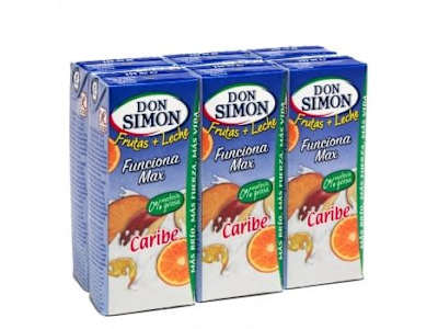 Zumo de fruta y leche Don Simón Caribe pack de 6 briks de 20 cl.