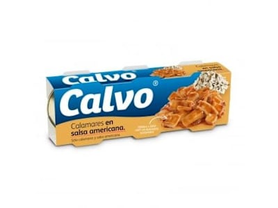 Calamares en salsa americana Calvo pack de 3 unidades de 48 g.