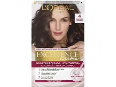 Tinte creme nº 4 Castaño L'Oréal Excellence 1 ud.