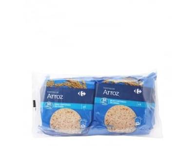 Tortitas de arroz Carrefour pack de 4 unidades de 33 g.