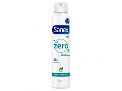 Desodorante en spray Zero% extra control protección Sanex 200 ml.