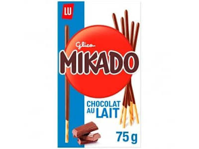 Palitos de chocolate con leche Mikado Lu 75 g.