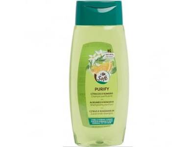 Champú cítricos y romero para cabello normal y graso Soft Carrefour 400 ml.