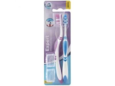 Cepillo de dientes medio cerdas cruzadas Soft Carrefour 2 ud.