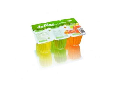 Gelatina de sabores Carrefour sin gluten pack de 6 unidades de 100 g.