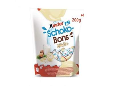 Mini huevos de chocolate blanco rellenos de leche y avellanas Kinder Schoko-Bons 200 g.