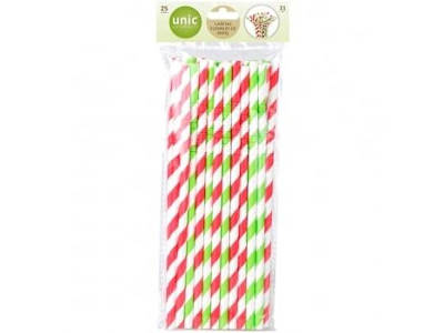 Cañita Flexible Papel Rayado UNIC BIOPRODUCTS 21 cm  25 ud